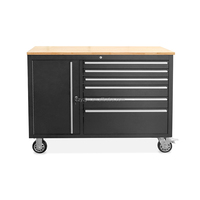 Chariot d'atelier noir 48 pouces à 9 tiroirs avec prise de courant pour rangement d'outils, vente chaude d'usine, OEM