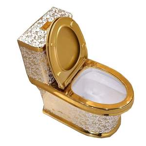 KD-15GPB en vente Golden Flower Design Céramique Sol <span class=keywords><strong>Toilette</strong></span> Haute Qualité À La Main Plaqué Or Une Pièce Placard D'<span class=keywords><strong>eau</strong></span> pour Salle <span class=keywords><strong>De</strong></span> Bains - Product Image 3