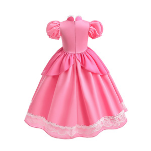 MQATZ Vestido de Princesa Peach para Niñas, Disfraz de <span class=keywords><strong>la</strong></span> <span class=keywords><strong>Bella</strong></span> <span class=keywords><strong>Durmiente</strong></span>, Vestido Rosa para Actuaciones, SMR051 - Product Image 2
