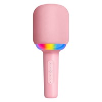 Microphone karaoké portable sans fil Bluetooth V5.0 Padrise K6 Mini avec lumières d'ambiance RGB, équipement sonore