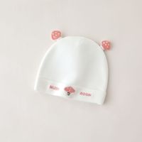 Bonnet bébé à double couche avec motif de dessin animé, en spandex/coton, doux pour la peau, pour 0-6 mois, utilisable en toutes saisons