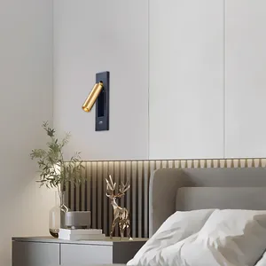 Lâmpada LED de parede luxuosa para decoração de interiores, corredor de quarto, estilo de escolha, luz de parede interna com carregador USB