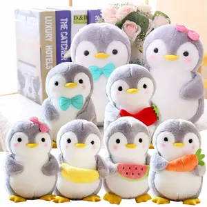 Supper cute custom plush toys shearing material dolls soft cozy kawaii penguin animals plush pillow