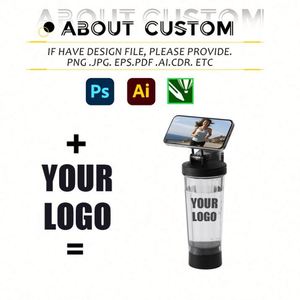 Gobelets en plastique en gros, bouteilles d'eau personnalisées, support magnétique pour téléphone, gourde de sport et fitness avec logo personnalisé - Product Image 3