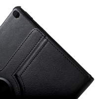 Support rotatif à 360 degrés étui en cuir Litchi Grain avec bande élastique creuse de marque pour iPad 9.7 2018 9.7 2017 Air 2 Air