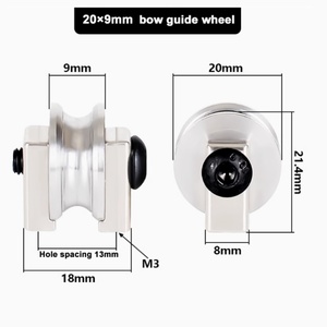 Poulie de guidage d'axe en fil de cuivre torsadé, poulie en acier chromé dur 20*9 mm avec distance entre les trous de 13 mm - Product Image 6