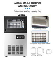 Máquina para Hacer Cubos de Hielo Industrial y Comercial Multifuncional de Excelente Calidad, Uso Comercial, Potente, 5 kg, Alta Automatización