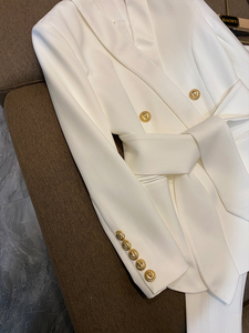 Nuovo Arrivo Cappotto da <span class=keywords><strong>Donna</strong></span> di Qualità in Stile Europeo <span class=keywords><strong>Blazer</strong></span> Monopetto da Ufficio <span class=keywords><strong>con</strong></span> Collo a Scialle e <span class=keywords><strong>Cintura</strong></span> - Product Image 5