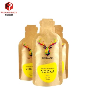 Bottiglia di Vodka dell'alcool del sacchetto della bevanda del vino su ordinazione del sacchetto di carta Kraft marrone di forma speciale - Product Image 1