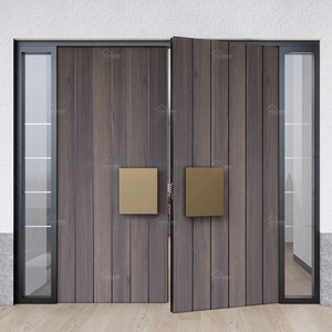 UK High Standard Solid Wood Main Entrance Double <strong>Door</strong> Latest Design Main Double <strong>Door</strong> Double <strong>Leaf</strong> Walnut <strong>Timber</strong> <strong>Door</strong> - Product Image 1