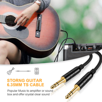 Neues schwarzes, geräuscharmes, doppelt geschirmtes Audiokabel, Gitarrenkabel, Instrumentenkabel mit goldenem Mono-Stecker