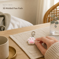 Porte-clés mignon en silicone souple avec empreinte de patte de chat ou de chien 3D, pendentif pour clés, sacs, sacs à main, cadeau kawaii pour les amoureux des animaux