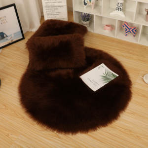 Tapis arc-en-ciel de luxe en fausse fourrure, accessoire à poils longs en peau de mouton, personnalisé, <span class=keywords><strong>blanc</strong></span> - Product Image 6