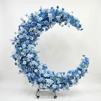 Arche de fleurs artificielles en tissu de soie écologique Blue Moon pour décorations de cérémonie de mariage, anniversaire, baby shower et événements