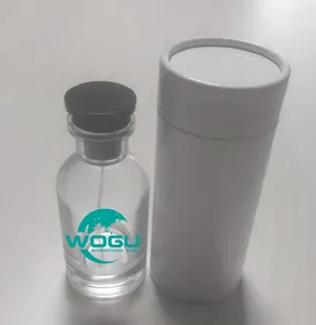 高品質カスタムロゴ空豪華な黒白カバー詰め替え可能30ml 50mlガラススプレー香水瓶ボックス付き