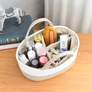 Organizador de Pañales para Bebé, Bolsa Grande, Organizador para Auto, Hecho a Mano, 100% Cuerda de Algodón, <span class=keywords><strong>Cesta</strong></span> de Almacenamiento para Guardería, para Niños y Niñas - Product Image 1