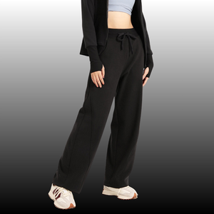 <span class=keywords><strong>Pantaloni</strong></span> Sportivi Casual da <span class=keywords><strong>Donna</strong></span> a <span class=keywords><strong>Vita</strong></span> Alta e Gamba Larga <span class=keywords><strong>con</strong></span> Tasche Laterali ed <span class=keywords><strong>Elastico</strong></span> <span class=keywords><strong>in</strong></span> <span class=keywords><strong>Vita</strong></span> per l'Inverno, Loungewear e Streetwear - Product Image 3