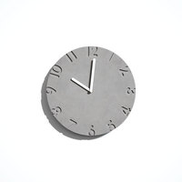 Reloj de Pared de Cuarzo de Hormigón de 12 Pulgadas, Números Huecos en 3D, Silencioso, Gris Claro, Logotipo Personalizado, Decoración de Sala de Estar, Reloj al por Mayor