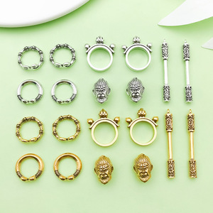 Colgante de la serie Wukong en plata antigua y oro, accesorio de joyería DIY para pulsera o collar, unisex, para uso diario. - Product Image 4