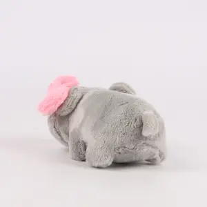 Sad Hamster Meme Big Eyes Hamster Pink Bow Cotton Plush Toys Grey Mouse Doll