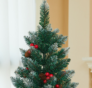 Decoraciones automáticas para árboles de Navidad de estilo nórdico, fruta roja blanca con conos de pino, flores artificiales en diseño navideño mixto - Product Image 6