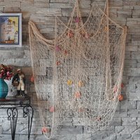 Filet de poisson nature Décoration murale avec coquillages Tentures sur le thème de l'océan Décoration de fête pour fête pirate, mariage, décoration photographique
