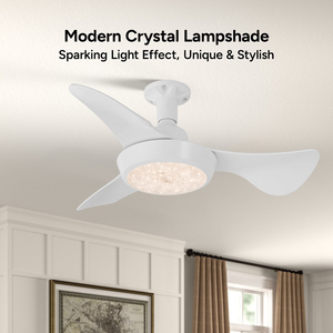 Ventilateur de plafond décoratif de 25 pouces à profil bas avec lumière LED, 3 pales en bois, télécommande, vente en gros d'usine - Product Image 5
