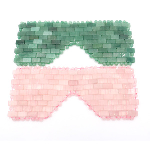 Masque pour les yeux en perles de cristal naturel faites à la main, artisanat de guérison en cristal, avec boîte pour cadeaux, vente en gros - Product Image 3