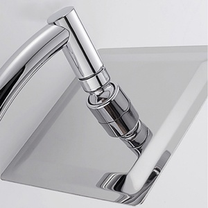 Ensemble de pomme de douche à main en acier inoxydable plaqué de 8 pouces avec un seul débit, pomme de douche à effet pluie, design moderne, garantie de 2 ans - Product Image 3