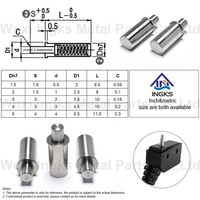 INGKS 14F-9SS M2-M5 Plongeur de verrouillage à ressort cylindrique à tête à bride en acier inoxydable 18-8 à embout sphérique long