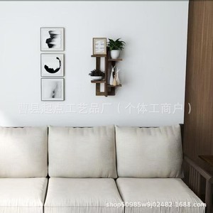 Étagère de rangement simple en bois pour la maison, décoration murale intérieure, support mural en bois massif pour plantes d'intérieur - Product Image 3