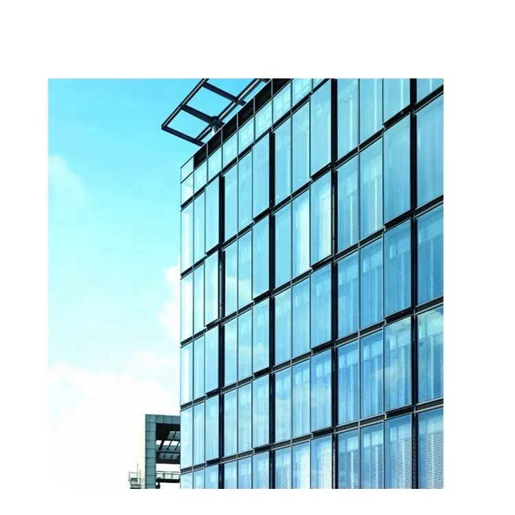 tempered glass thermally broken building exterior curtain wall window price unitized system aluminum glass curtain walls