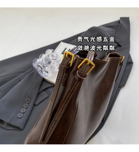High-end retro bucket bag for women new 2026 style wide <b>strap</b> <b>shoulder</b> bag/crossbody bag - Product Image 6