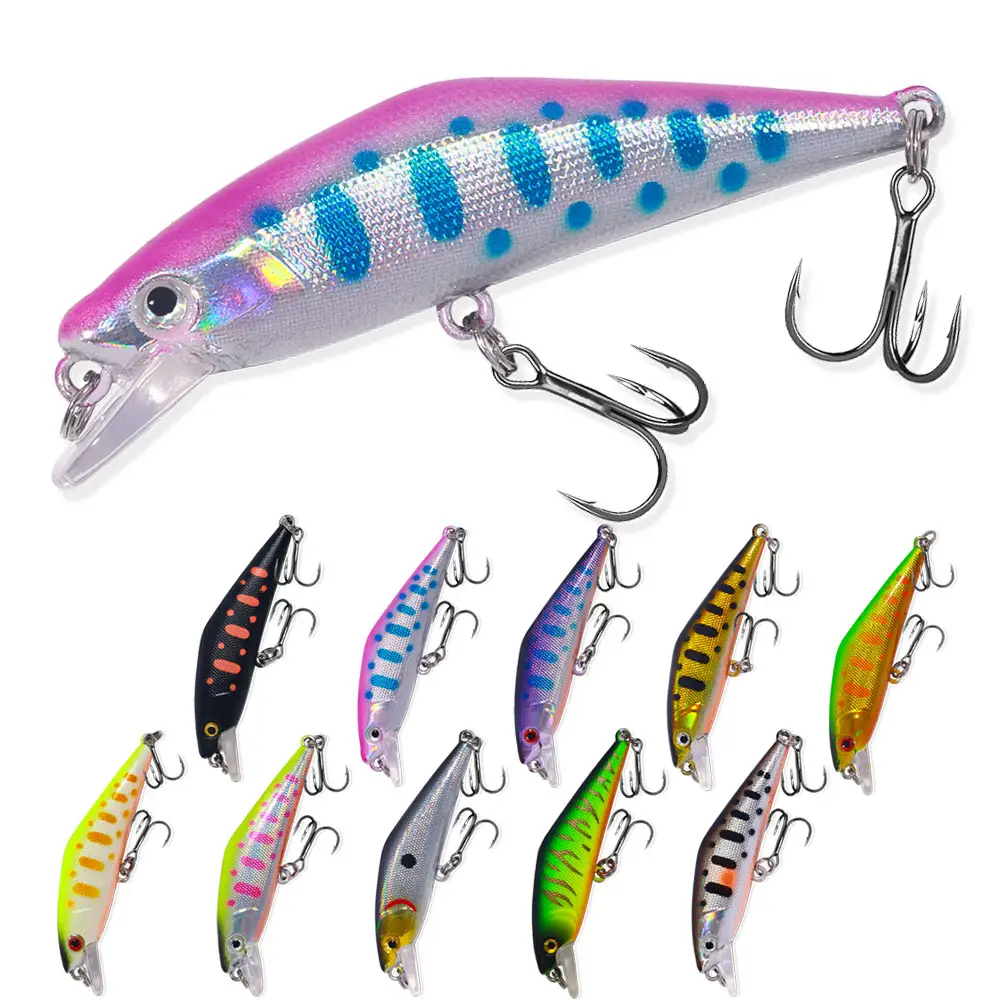 NEW5.7cm 3.4g Minnow Fishing Lure Mini 3D Lure Eyes Bait Long Casting Sinking Fishing Lure in New Type