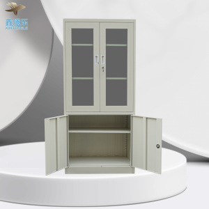<span class=keywords><strong>Armoire</strong></span> <span class=keywords><strong>de</strong></span> <span class=keywords><strong>rangement</strong></span> <span class=keywords><strong>métallique</strong></span> moderne à 2 portes battantes, meuble <span class=keywords><strong>de</strong></span> classement en acier à 5 niveaux avec vitrine en verre, multi-usages pour bureaux, écoles et hôpitaux - Product Image 5