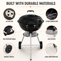 Barbecue au charbon de bois émaillé OEM 14-22 pouces, grille nano-revêtement 4 tailles, certifié CE ETL GS LFGB, qualité supérieure, vente en gros directe usine