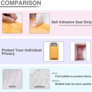 Customised Thickened Eco-Friendly Natural Kraft <b>Paper</b> Secure Waterproof Bubble Bags Documents Books Clothing Accessories Courier - Product Image 3