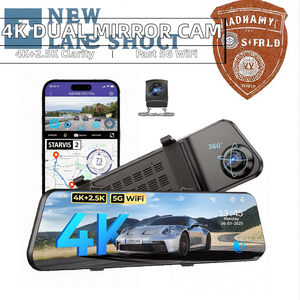 <span class=keywords><strong>Azdome</strong></span> กล้อง PG17หน้า/หลังติดรถยนต์, กล้องติดกระจกมองหลัง5.8GHz WIFI GPS <span class=keywords><strong>4K</strong></span> + 2.5K - Product Image 2
