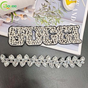 Hecho a Mano con el Proceso de Prensado en Caliente, Parche de Cuentas con Letras de Pedrería en Forma de Tira Larga para Zapatos y Sombreros - Product Image 3