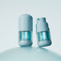 Flacon de recharge triple compartiment 5ml+5ml+5ml en PETG pour huiles essentielles, sérums et lotions – Contenant à trois chambres avec logo personnalisé – Flacon vide sans air