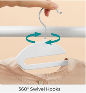 Perchas ergonómicas de plástico para trajes con gancho giratorio en forma de S, diseño de ahorro de espacio de 360 grados, perchas de contorno curvo para ropa - Product Image 2