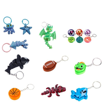 MEILLEURE VENTE Tendance Porte-clés mignon imprimé en 3D sur le thème des animaux, Fidget Clicker anti-stress, Jouet de décompression personnalisé avec bouton de décompression