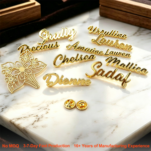 Pin Personalizado con Logotipo de Letra Hueca, Pin de Diseño, Insignia de Acero Inoxidable, Broche Chapado en Oro, Broches, Pin de Solapa para Traje de Hombre y Mujer - Product Image 1