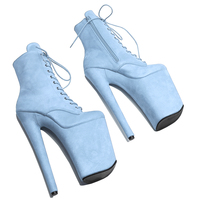 Bottines à talons hauts à la mode pour femmes, bottines à lacets sur le devant, 23cm/9 pouces, bottes de danse