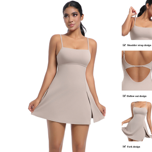 Vente en gros d'une seule pièce sexy <span class=keywords><strong>de</strong></span> dames fronde mince body <span class=keywords><strong>de</strong></span> sport robe <span class=keywords><strong>de</strong></span> tennis femmes Gym porter des jupes fitness course yoga combinaison - Product Image 2