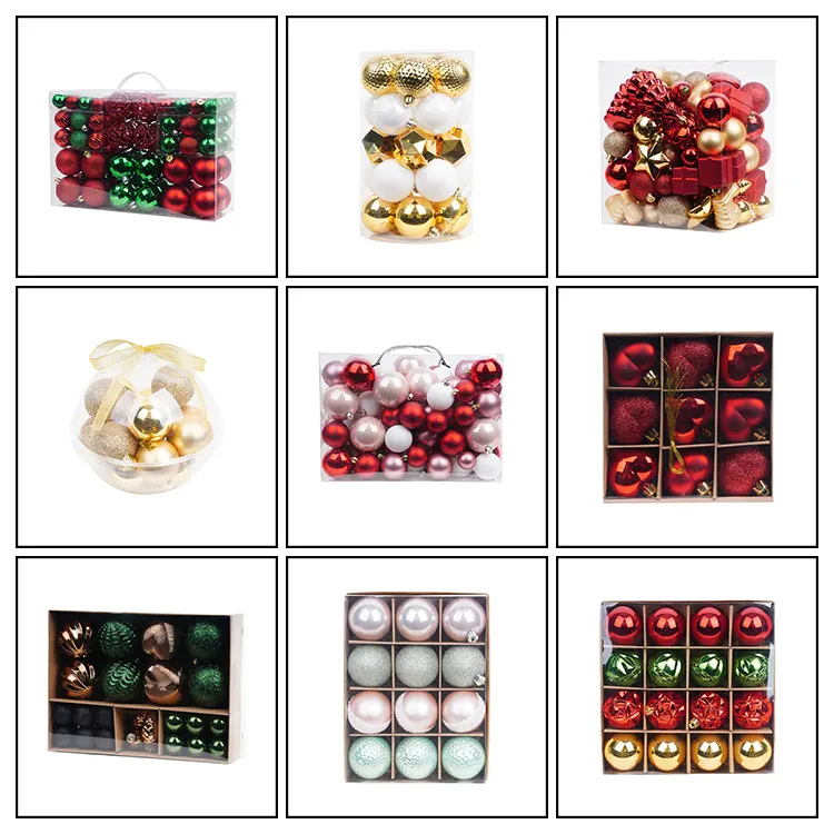 Adornos de bola de Navidad para boda, accesorio personalizado de lujo, tamaño 6cm, champán, dorado, inastillable, venta al por mayor