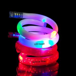 Bracelet LED lumineux personnalisé avec logo, tube optique en fibre, clignotant, en TPU, pour fêtes et spectacles en direct - Product Image 1