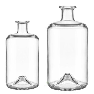 JINGNA reciclable redondo personalizado Super Flint vidrio 375ml 750ml Vacío licor vodka whisky Botella de vidrio - Product Image 1