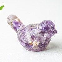 Mini Figurine d'oiseau en cristal de quartz naturel de 30mm Statue d'animal mignon en résine pour la maison, le bureau et l'ornement de décoration Feng Shui