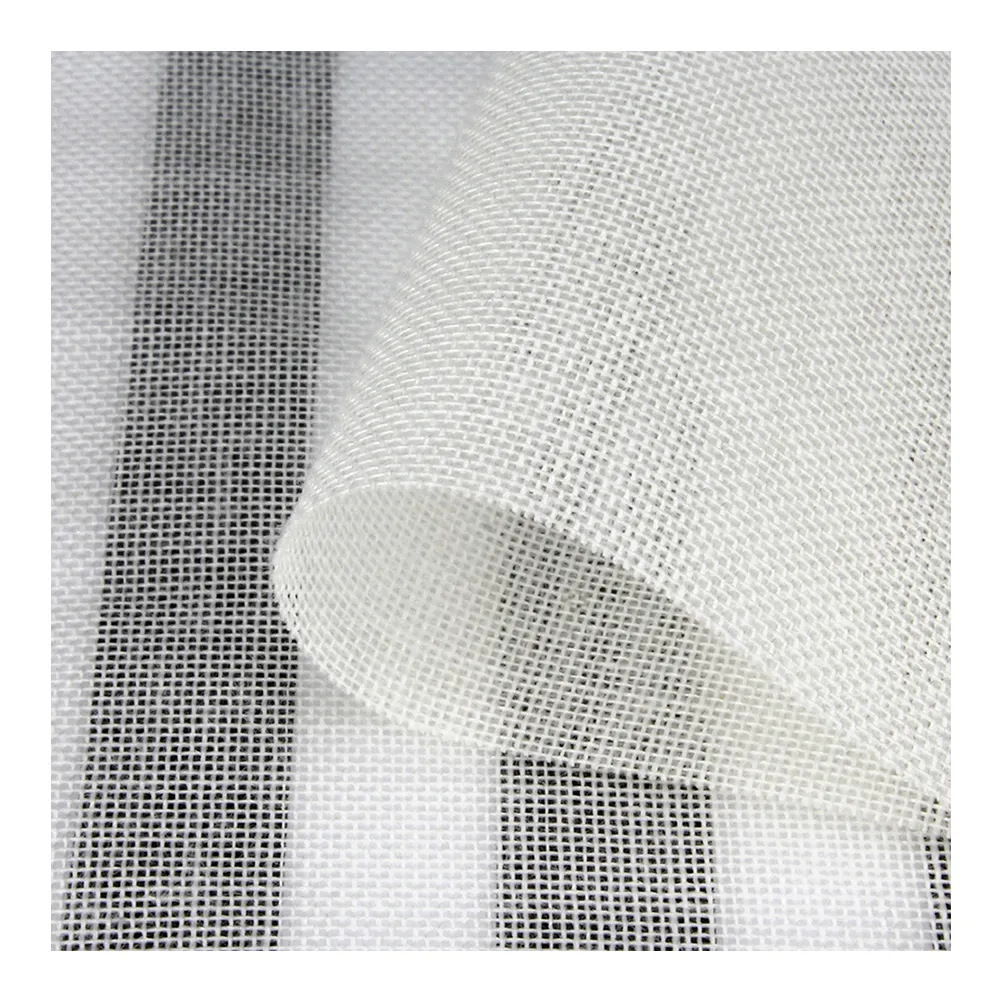 Durable Semi-transparent EMF Shielding 5G Protection Anti-radiation Polyester Copper Silver Metallic Voile Fabric